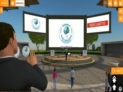 Les participants seront représentés sous forme d'avatars. Ils pourront échanger avec les intervenants, projetés sur le plateau 3D. - VRV Prod