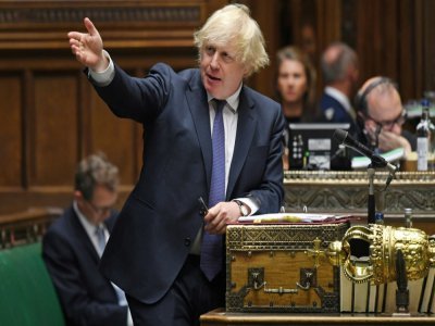 Photo transmise par le parlement britannique, montrant le Premier ministre Boris Johnson, le 1er juillet 2020 - JESSICA TAYLOR [UK PARLIAMENT/AFP]