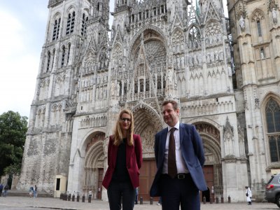 Delphine Crocq et Laurent Bonnaterre, respectivement directrice et président de Rouen Normandie tourisme & congrès.