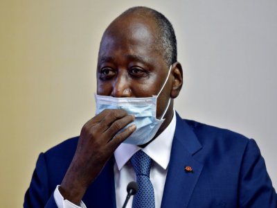 Amadou Gon Coulibaly à l'aéroport Félix Houphouët Boigny, à Abdijan le 2 juillet 2020 - SIA KAMBOU [AFP]