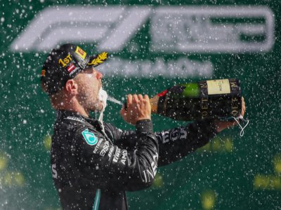Le Finlandais Valtteri Bottas (Mercedes) vainqueur du GP d'Autriche, à Spielberg, le 5 juillet 2020 - Mark Thompson [POOL/AFP]