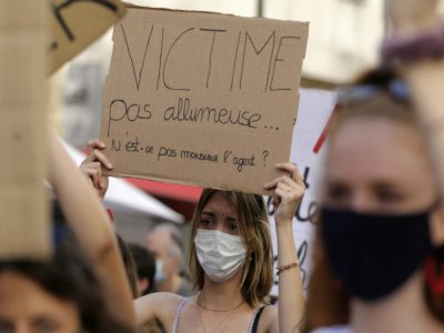 Manifestation à l'initiative de #Iwas contre la violence et les agressions sexuelles contre les femmes, à Ajaccio le 5 juillet 2020 - Pascal POCHARD-CASABIANCA [AFP/Archives]
