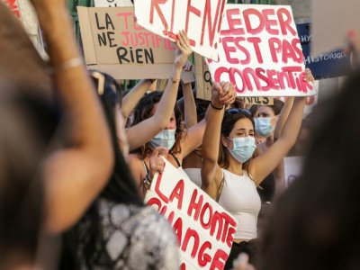 Manifestation à l'initiative de #Iwas contre la violence et les agressions sexuelles contre les femmes, à Ajaccio le 5 juillet 2020 - Pascal POCHARD-CASABIANCA [AFP/Archives]