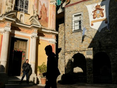 Sur la place San Martino à Seborga (nord-ouest de l'Italie), village auto-proclamé "principauté", le 5 janvier 2020 - MARCO BERTORELLO [AFP]