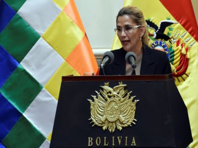 Jeanine Anez, présidente par intérim de Bolivie, le 28 janvier 2020 à La Paz - AIZAR RALDES [AFP/Archives]