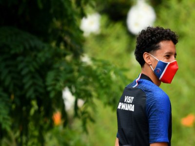Marquinhos, le défenseur brésilien du PSG, arrive à l'entraînement au Camp des Loges le 2 juillet 2020 à Saint-Germain-en-Laye pr_s de Paris - FRANCK FIFE [AFP/Archives]