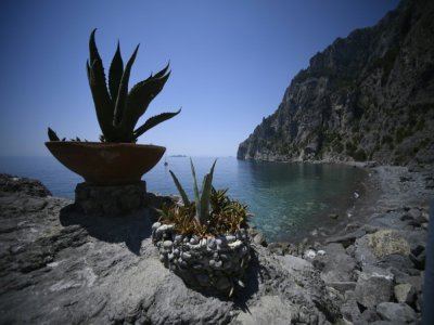 Crique près du village de Positano, dans le sud de l'Italie, le 1er juillet 2020 - Filippo MONTEFORTE [AFP]