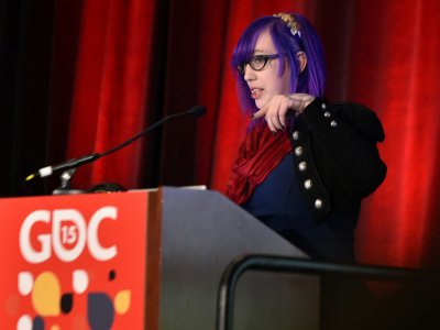 La créatrice américaine Zoe Quinn, lors de la Conférence des créateurs de jeux vidéo à San Francisco le 4 mars 2015 - Josh Edelson [AFP/Archives]