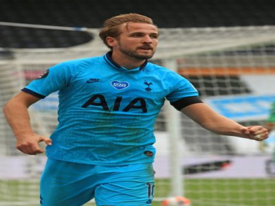 L'attaquant de Tottenham Harry Kane auteur d'un doublé sur le terrain de Newcastle, le 15 juillet 2020 - OWEN HUMPHREYS [POOL/AFP]