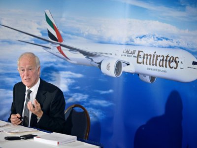 Tim Clark, président d'Emirates Airline, lors d'une conférence de presse le 30 juin 2015 à Washington - BRENDAN SMIALOWSKI [AFP/Archives]