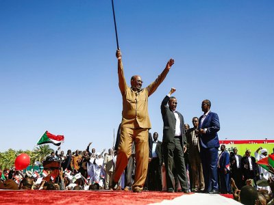 Le président soudanais Omar el-Béchir lors d'un rassemblement de ses partisans, le 9 janvier 2019 à Khartoum - ASHRAF SHAZLY [AFP]