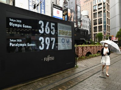 Compte à rebours avant les Jeux olympiques, le 23 juillet 2020 à Tokyo - Philip FONG [AFP]