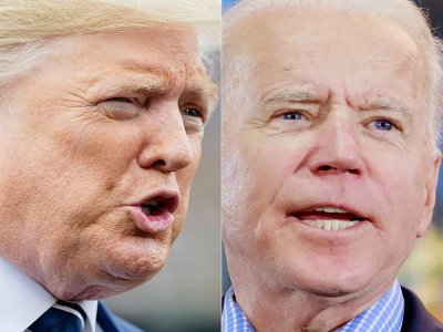 Donald Trump et Joe Biden s'affronteront dans les urnes le 3 novembre - SAUL LOEB, Ronda Churchill [AFP/Archives]