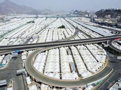 Vue aérienne de tentes pour les pélerins à La Mecque le 27 juillet 2020 - - [AFP]