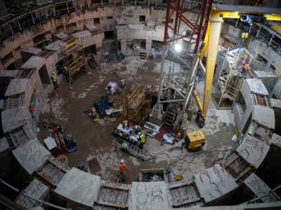 Construction du réacteur Iter à Saint-Paul-lès-Durance le 10 octobre 2018 - CHRISTOPHE SIMON [AFP/Archives]