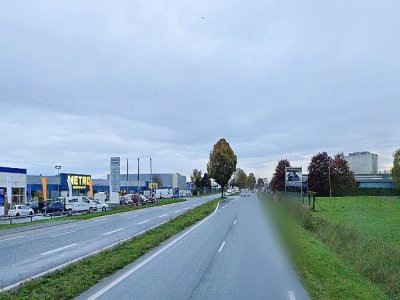 La départementale 60 à la sortie d'Hérouville, où le drame s'est produit. - Google Maps