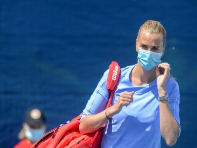 La joueuse de tennis tchèque Petra Kvitova lors d'un tournoi d'exhibition le 26 mai à Prague - Michal Cizek [AFP]