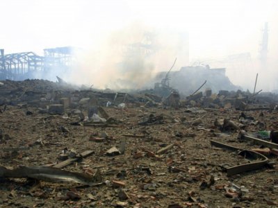 L'usine AZF, le 21 septembre 2001, à Toulouse, peu après l'explosion - ERIC CABANIS [AFP]
