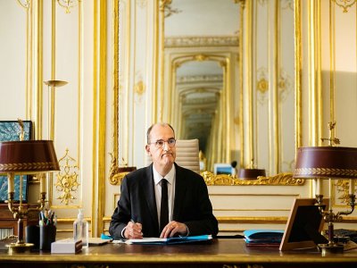 Le Premier ministre français Jean Castex à l'Hôtel Matignon à Paris le 3 août 2020 - MARTIN BUREAU [AFP]