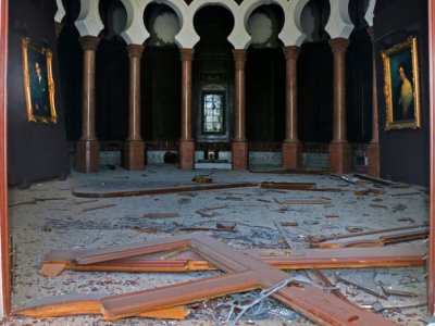 Photo fournie par le musée Sursock à Beyrouth montrant le hall dévasté par l'explosion au port, le 8 août 2020 - - [Sursock Museum/AFP]