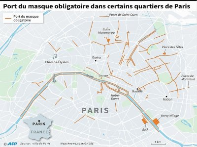 Port du masque obligatoire dans certains quartiers de Paris - [AFP]