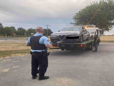 La voiture du chauffard a été placée en fourrière samedi 8 août après un excès de vitesse commis à Gouy. - Gendarmerie de Seine-Maritime