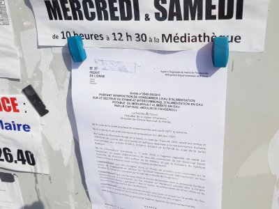 L'arrêté préfectoral affiché devant la mairie de Sainte-Gauburge.