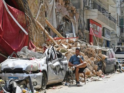 Dans une rue de Beyrouth le 12 août 2020 - - [AFP]