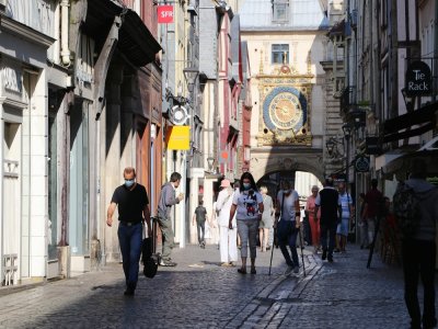 Depuis le jeudi 13 août, le port du masque est obligatoire dans le centre-ville de Rouen. - Aurélien Delavaud