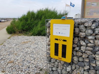 Le collecteur de mégots installé sur le plage de Saint-Jouin-Bruneval. - Gilles Anthoine