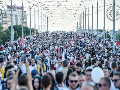 Manifestation de l'opposition à Minsk le 16 août 2020 - Sergei GAPON [AFP/Archives]