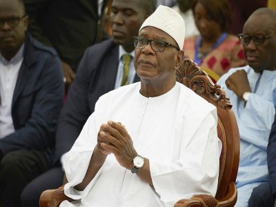 L'ex-président malien Ibrahim Boubacar Keïta lors d'un meeting politique à Bamako le 10 août 2018 - Michele CATTANI, Michele CATTANI [AFP/Archives]
