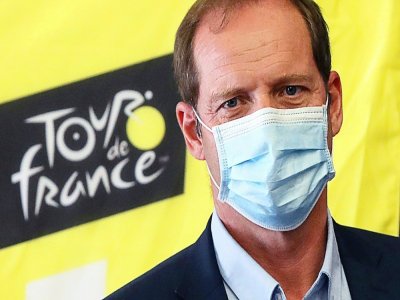 Le directeur du Tour de France Christian Prudhomme donne une conférence de presse le 19 août 2020 à Nice, sur les mesures sanitaires contre le Covid-19 pour la 107e édition du Tour - Valery HACHE [AFP]