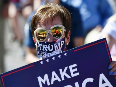 Des partisans de Donald Trump l'attendent le 20 août 2020 à Old Forge, en Pennsylvanie - Brendan Smialowski [AFP]