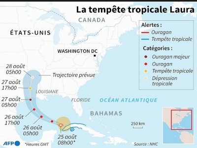 Bientôt ouragan, la tempête tropical Laura se dirige vers les côtes américaines - Kun TIAN [AFP]