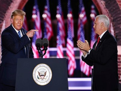 Donald Trump et sone vice-président Mike Pence, le 26 août 2020 à Baltimore - SAUL LOEB [AFP]