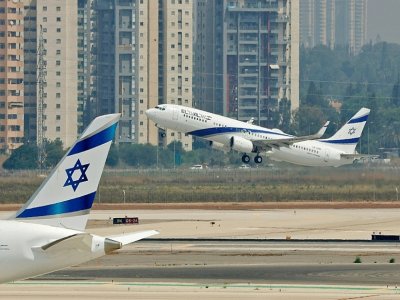 Décollage du premier vol commercial direct entre Israël et les Emirats arabes unis, le 31 août 2020 à Tel-Aviv - JACK GUEZ [AFP]