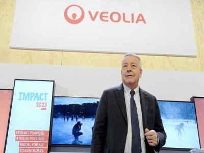 Antoine Frérot, le PDG de Veolia le 28 février 2020 à Aubervilliers - ERIC PIERMONT [AFP]