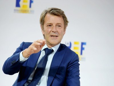 Le président de l'association des maires de France François Baroin, le 27 août 2020, lors de la réunion du Medef - ERIC PIERMONT [AFP]
