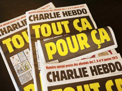 Photo de la une de Charlie Hebdo, reprenant des caricatures de Mahomet, à paraître le 2 septembre 2020, prise le 1er septembre 2020 - - [AFP]
