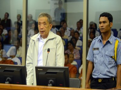 L'ancien tortionnaire khmer rouge Douch lors de son procès à Phnom Penh le 20 mars 2012, une une photo fournie par la CETC - NHET SOKHENG [ECCC/AFP/Archives]