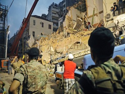 Des secouristes poursuivent les recherches dans les décombres d'un quartier sinistré de Beyrouth le 4 septembre 2020 - IBRAHIM  AMRO, IBRAHIM AMRO [AFP]
