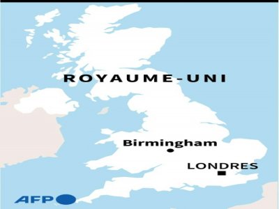 Localisation de Birmingham, deuxième ville d'Angleterre, où plusieurs personnes ont été poignardées le 6 septembre 2020 - [AFP]