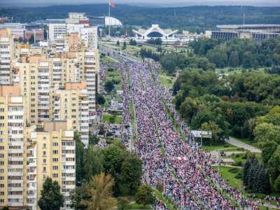 Manifestation de l'opposition à Minsk le 6 septembre 2020 - - [TUT.BY/AFP]