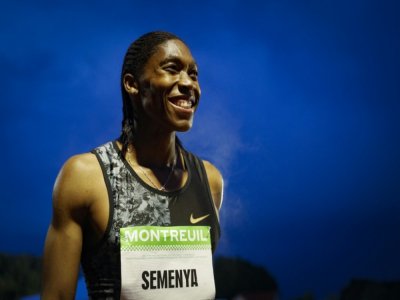 La Sud-Africaine Caster Semenya après sa victoire sur 2000 m au meeting de Montreuil, le 12 juin 2019 - GEOFFROY VAN DER HASSELT [AFP/Archives]