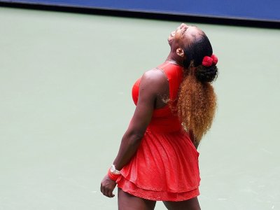 L'Américaine Serena Williams lors de son quart de finale contre la Bulgare Tsvetana Pironkova, à l'US Open, le 9 septembre 2020 - AL BELLO [GETTY IMAGES/AFP]