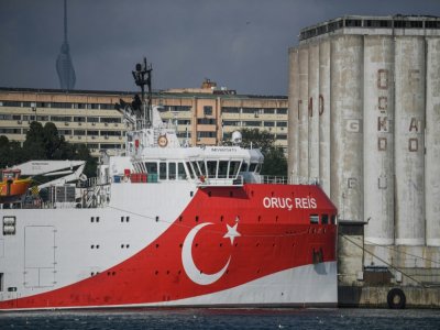 Le navire de recherche turc Oruc Reis, le 23 août 2019 à Istanbul - Ozan KOSE [AFP/Archives]