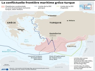 La conflictuelle frontière maritime greco-turque - Patricio ARANA [AFP]