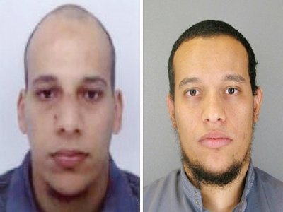 Photos diffusées le 8 janvier 2015 par la police des frères Chérif (g) et Saïd Kouachi auteurs des attaques contre Charlie Hebdo - Handout [FRENCH POLICE/AFP/Archives]
