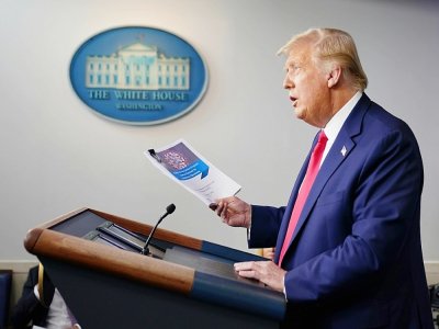 Le président américain Donald Trump lors d'une conférence de presse à la Maison Blanche, à Washington, le 16 septembre 2020 - MANDEL NGAN [AFP]